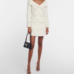 Self-Portrait boucle white mini dress